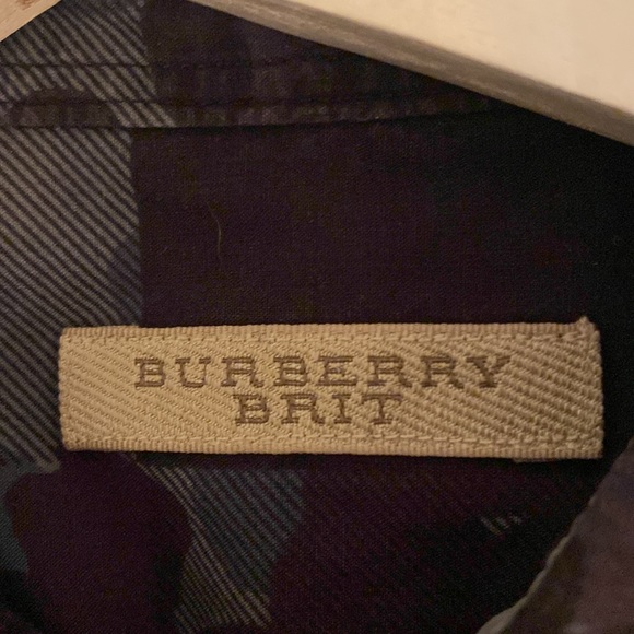 Burberry Brit camo dress shirt. Blue, grey and navy. Size small - Picture 5 of 5